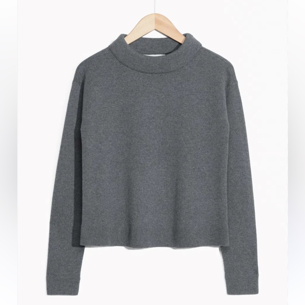 & Other Stories Gray Mock Neck Sweater